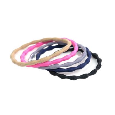 China 2021 European and American CIS Style KKNEKKI Korea Seamless Knitted No Pleat Set Hair Rope Band Hair Silk Scrunchies For Women for sale