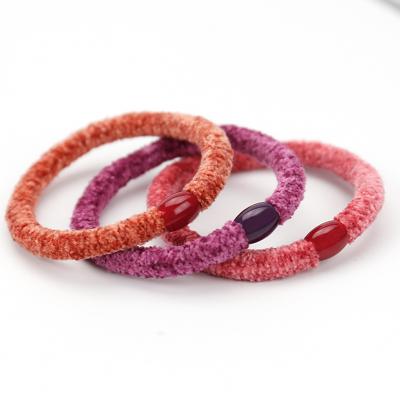 China 2021 Korea Festival Main Festival Fashion Winter Fur Elastic Band Comfortable Seamless Custom Elastic Hair Ties For Women for sale