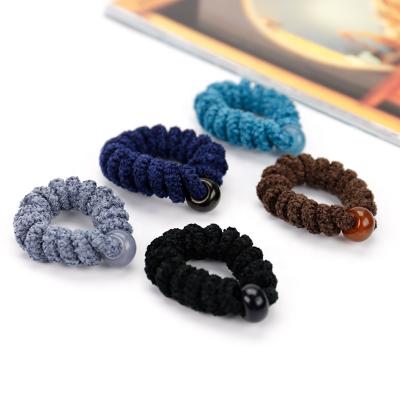 China Hot Stretchy Running High Quality CIA Kknekki Korea Telephone Coil Circle Hair Band Hair Ties With Colorful Plastic Bead For Women for sale