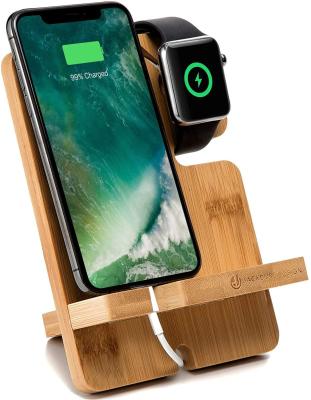 China PORTABLE Bamboo Charger Base Bracket Storage Holder Is Suitable For Smart Phones for sale