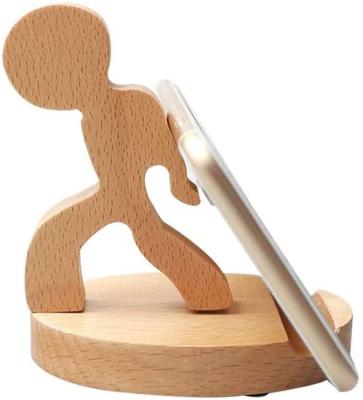 China PORTABLE wooden cell phone holder is suitable for iPhone and Samsung cell phones for sale