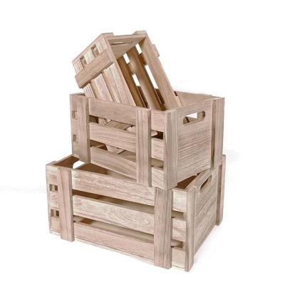 China Wholesale Eco-Friendly Cheap Eco-Friendly Kitchen Storage Vintage Wooden Crate Storage for sale