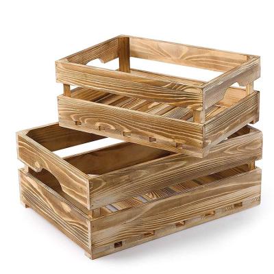 China Wholesale Cheap Eco - Friendly Rustic Wooden Storage Crate Packaging Wooden Boxes for sale