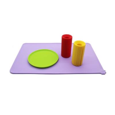 China New Design Waterproof Silicone Anti-skid Silicone Pet Food Non-slip Pet Feeding Mat for sale