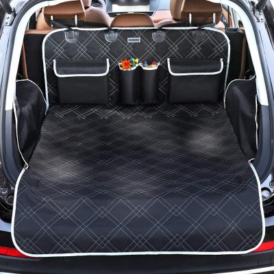 China Viable Large Size Universal Fitted Waterproof Dog Seat Cover Mat For Backseat Trucks/SUV ​​With Fin Bumper Protector for sale