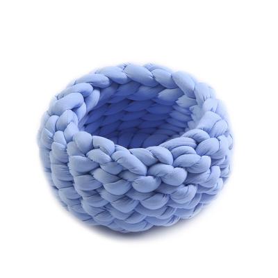 China Brave Man Stocked Special and Chunky Pet Round Bed, Soft Warm Woven Cat Nest Cozy Cuddler Basket for Dogs and Cats for sale