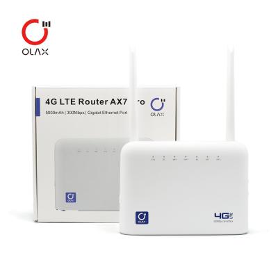 중국 Sim 카드 슬롯과 OLAX AX7 프로 와이파이 무선 라우터 3G 4G LTE CPE 300mbps 5000mAh 전원 와이파이 라우터 모뎀 판매용