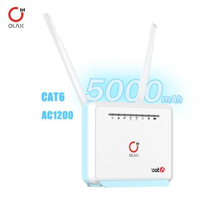 China Olax Dual Band 2.4G en 5GHz 4G Cat6 CPE Router MC80 met 5000 Mah batterij voor 8 tot 10 uur gebruik Te koop