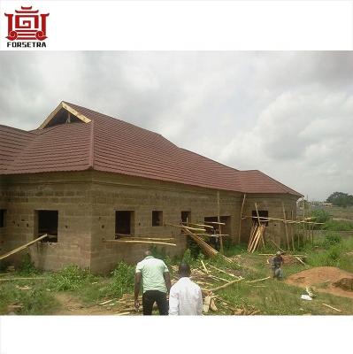 China House All Types Of Eco Light Major Systems Weather Friendly 50 Years Stone Coated Roofing Sheet Warranty for sale