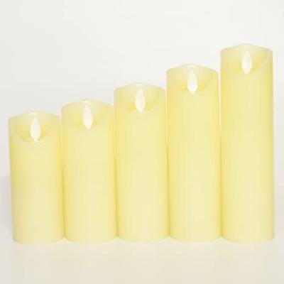 China Quality Assurance Flameless Custom Candles Bulk 5 Pieces Moving Wick Flameless Candle LED Light Set for sale