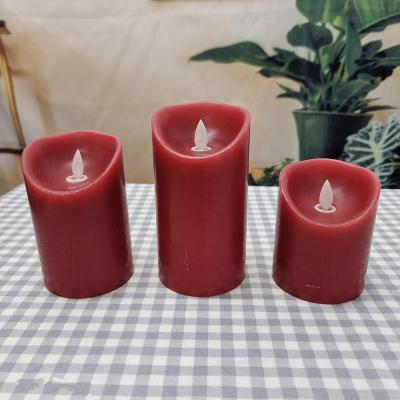 China 3-Pack Activities 3-Pack Flameless Flameless Religious Color Candle Religious Red Led Artificial Light for sale