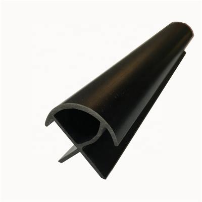 China Modern Black Color Round Corner PVC Plastic Profile for sale