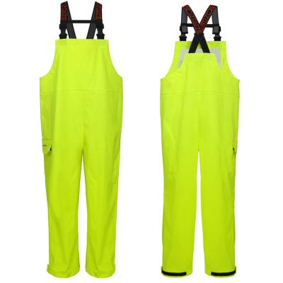 China 100% Waterproof Reusable Strong Durable Nylon Cloth Waistband Bib Rain Pants For Fishing Work Protection for sale