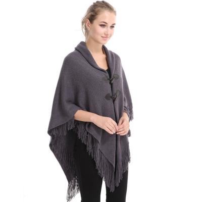 China Style woven top selling winter warm scarf plaid poncho wild shawl for ladies for sale