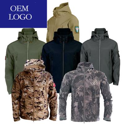 China Breathable Men's Army Fans Jacket Military Softshell Waterproof Hoody Tactical Camouflage Increasing Camping Jacket Coat Army Cargos Jacket for sale