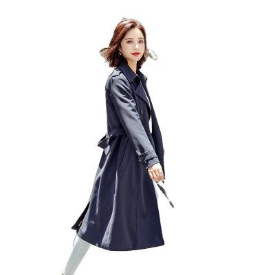 China 2021 Autumn New Korean Women's Mid-Length Reversible Women's Mid-Length Reversible Women's TemperamentalBelow-the-Knee Slim Double-Breasted Coat for sale