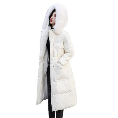 China Fox fur collar reversible large overknee down the white duck long2021Winter warm temperament new down coat for sale