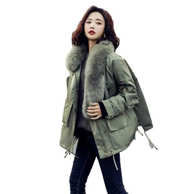 China 2021 new reversible winter women's wear woolen collar slanted short style to overcome loose cotton coat women's cotton coat for sale