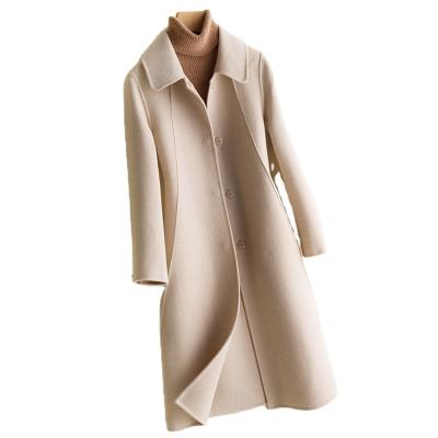 China 2021 breathable autumn and winter new double-sided coat women's handmade cashmere wool coat for sale