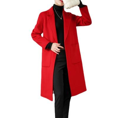 China New Wool 2021Winter Mid Length Diet Woolen CoatWomen'Wool&Blends Reversible Size Reversible Straight Wool Coat for sale