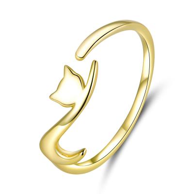 China Fashion Ring Animal Shape CLASSIC Custom 14k Gold Plated Rings Opening 925 Sterling Silver Adjustable Men Women Ring Jewelry For for sale