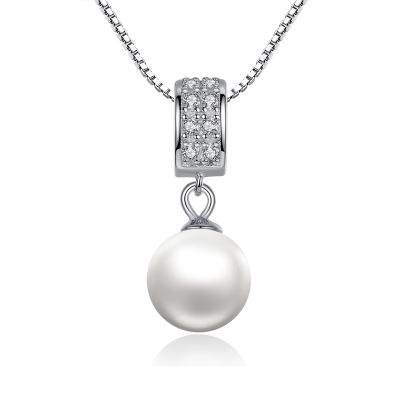 China Romantic/Fashion/Zircon Pendant 925 Sterling Silver Necklace Women Pearl Platinum Plated Shiny Wholesale Popular Necklace Jewelry 2021 for sale