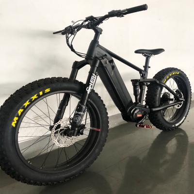 China 2020 new arrival aluminum alloy full suspension electric fat bike MTB bicycle with bafang mid motor G510 for sale