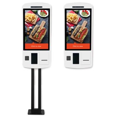 China Indoor 24,27,32 inch touch screen self service order food payment machine, self ordering kiosk in restaurant for sale