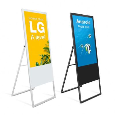 China Indoor Portable Folding Digital Signage and Freestandin LCD Digital Signage Kiosk Poster Displays for sale