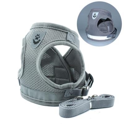 China Easy Control No-Pull Viable Pet Harness Gray Reflective Oxford Pet Vest Outdoor Adjustable For Pets for sale