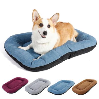 China Travel Hot Sale Wholesale Foldable Machine Rectangle Washable Dog Bed for Dogs and Cats for sale