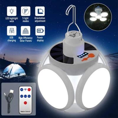 China Outdoor Portable UFO Light Bulb Outdoor Portable Lighting Usb Lighting Foldable Solar Led Light Rechargeable Camping Lamps Tent Office Camping Lanterns for sale