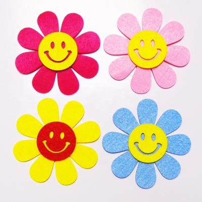 China Large Felt Stickers Decor Decorative Colorful Design Heart Love Sticker Fabric Sticker for sale