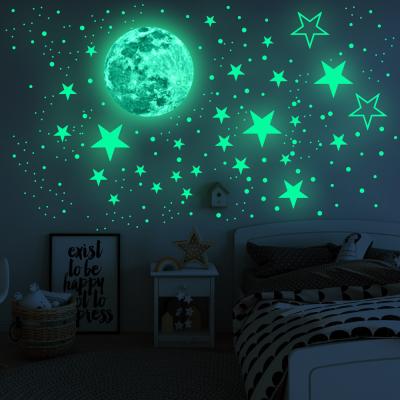 China Waterproof+Eco-friendly Custom Decorative Luminous Wall Sticker Flat or 3D Glow in the Dark Stars Glow in the Dark Sticker Wall Sticker for sale