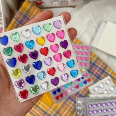 China Children's toy crystal diamond acrylic colorful crystal stickers phone decorated by sticker decorative button gemstone stickers for sale