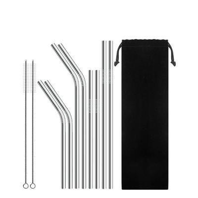 China Bend Metal Stainless Steel Disposable Reusable Straight Drinking Straws For Hotel for sale