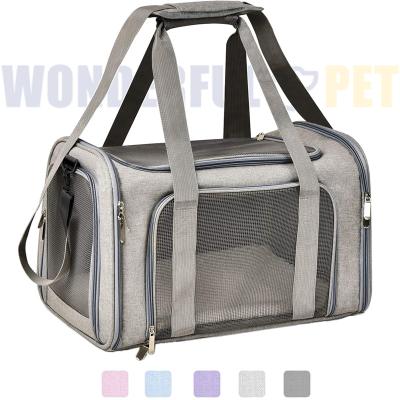 China Sustainable Wonderfulpet Pet Carrier Bag Hot Sale High Quality Durable Expandable Airline Approved Cat Bag Pet Cages Carrier For Travel for sale