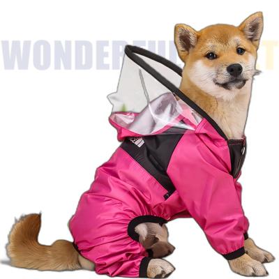 China Sustainable WonderfulPet Dog Raincoat Reflective Pet Dog Clothes Waterproof Jumpsuit Jacket Yorkie Poodle Bichon Pomeranian Schnauzer Coat for sale