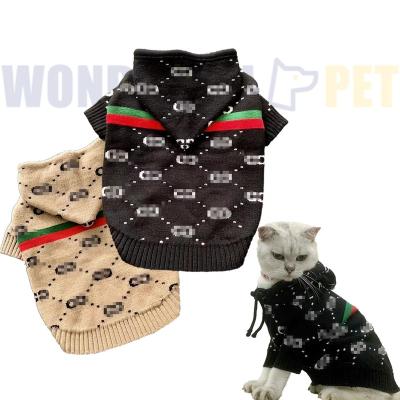 China Stocked WonderfulPet Luxury Brand Pet Sweaters Hoodies Designer Style Dog Pet Knitting Hoodies for sale