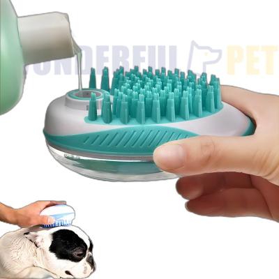 China Sustainable Wonderfulpet 2 in 1 Bathroom Puppy Dog Cat Shower Massage Brush Soft Silicone Pet Grooming Accessories For Dogs Shower for sale