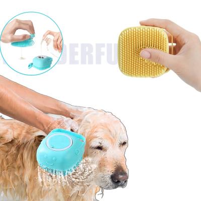 China Sustainable Wonderfulpet Wholesale Pet Bath Brush Square Love Grooming Tool Cat Dog Pet Bath Shower Brush for sale