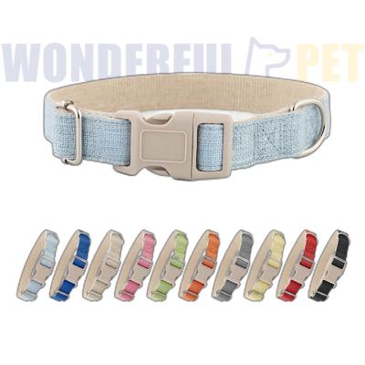 China Personalized WonderfulPet Dog Trainer Organic 100% Recycled Sustainable Development Eco Friendly Products Hemp Dog Linen Collar for sale