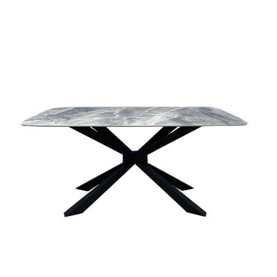 China Portable eettafel set COMODA metal frame rectangle fireproof ceramic top dining table for home dining room for sale