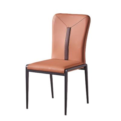 China COMODA comfortable dining chair with scratch resistant leather and metal legs for sale