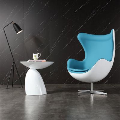 China Other Modern Luxury Office Reception Set Egg Shape Leather Blue Chair Sofa for sale