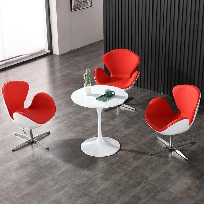 China Other Modern Design Reception Set One Office Coffee Table Exquisite Plastic Leather Desk Set And Three Sofa Chairs for sale