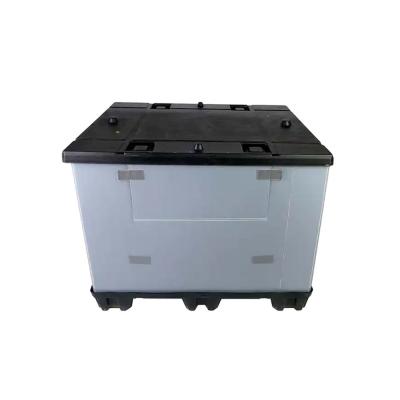 China Auto Parts PP HDPE Recyclable Corrugated Plastic Foldable Box with Pallet and Lid for sale