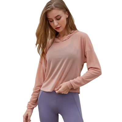 China News Mesh Sweatshirts Sports Breathable Women Blouse Sunscreen Loose Yoga Clothes Running Women's Hoodies for sale