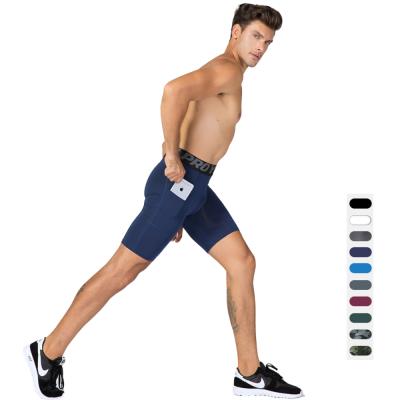 China Men's Breathable Fitness Shorts With Pockets Sports Training And Tights Quick Dry Mens Stretch Gym Workout Running Shorts for sale