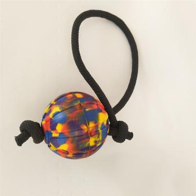 China Portable Rope EVA Floating Dog Ball Toy Bite Resistant Training Frisbee for sale